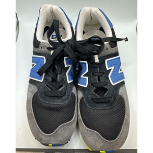 New Balance Boys 574 Gray and Blue Casual Shoes Sneakers Size Boy 4 M